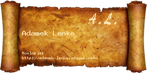 Adamek Lenke névjegykártya